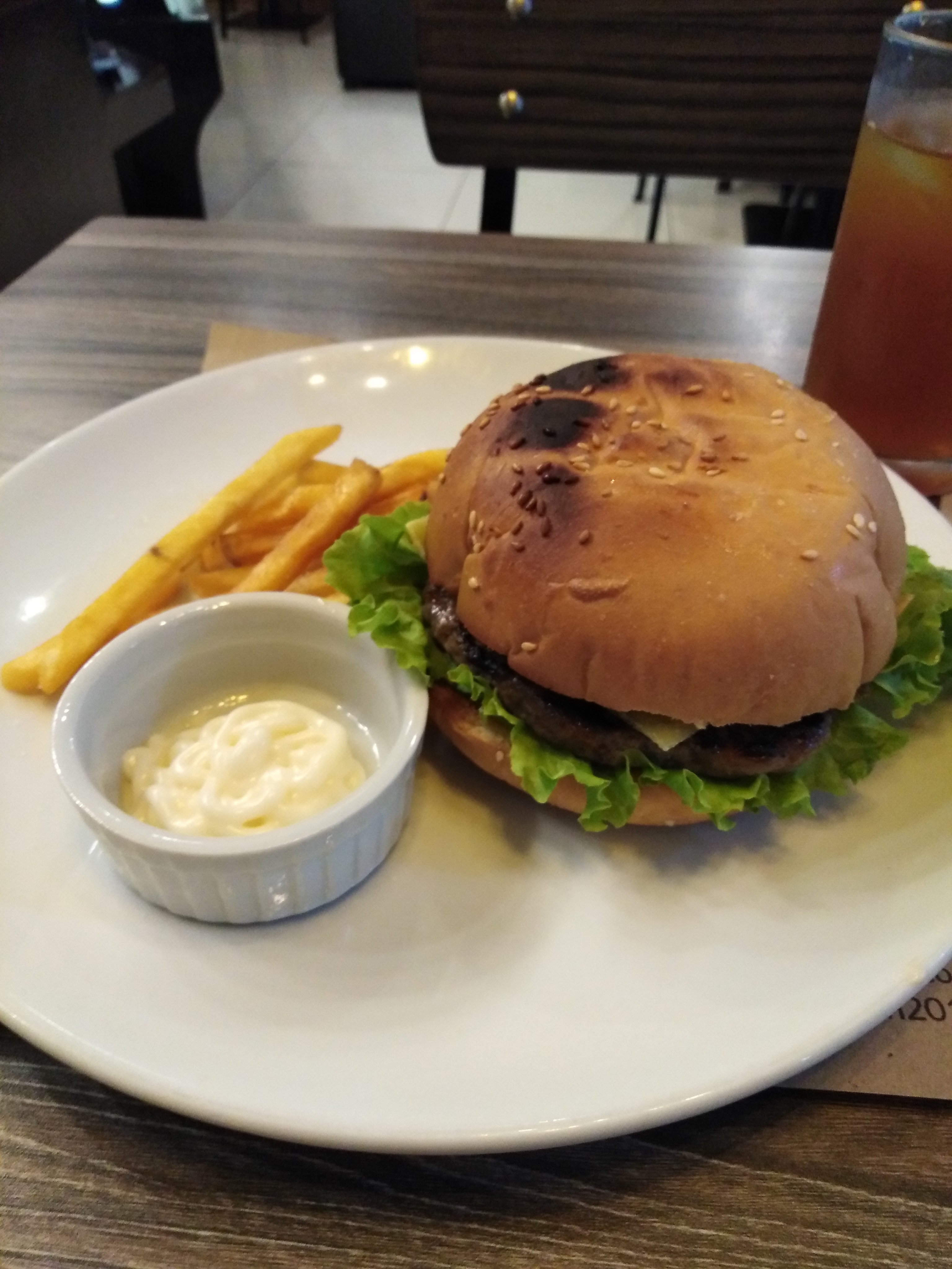 Burger and Fries Meal by Taza Mia Coffee