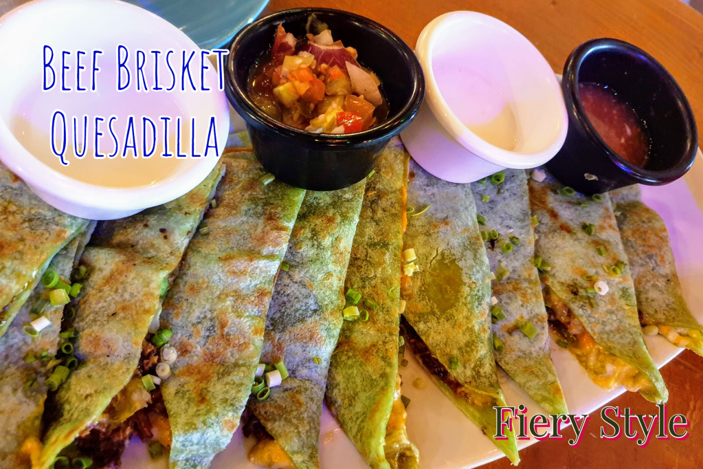 Beef Brisket Quesadilla by Fiery Style